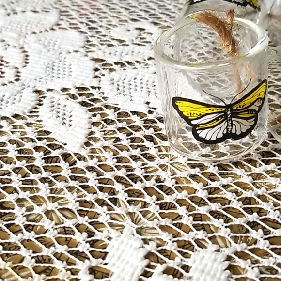 Vintage Signed ELA Glass Butterfly Napkin Rings-set of 4 - Picture 3 of 3